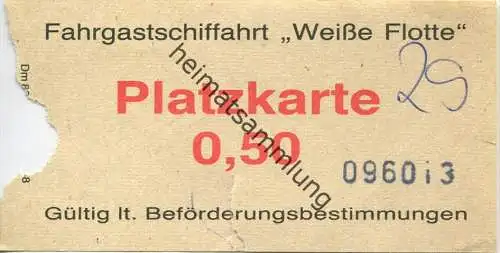 Fahrgastschiffahrt Weisse Flotte - Platzkarte 0,50 - Fahrschein