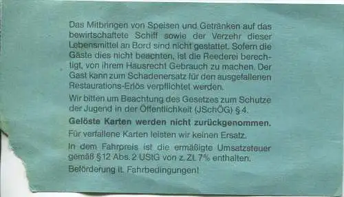 Berlin - Stern und Kreisschiffahrt - Fahrkarte DM 13,00 ab Schlossbrücke/Bonhoefferufer (Charlottenburg)