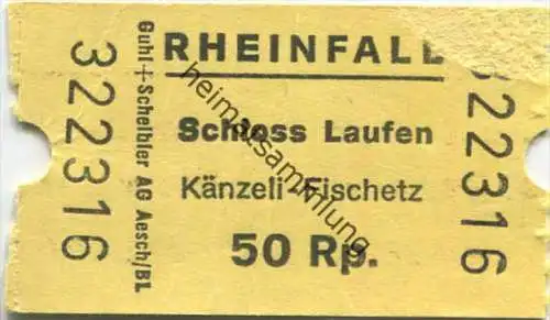 Rheinfall - Schloss Laufen - Känzeli-Fischetz - Fahrkarte 50Rp.