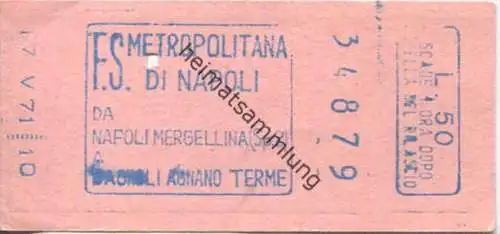 Italien - F.S. Metropolitana di Napoli - Fahrschein 1971