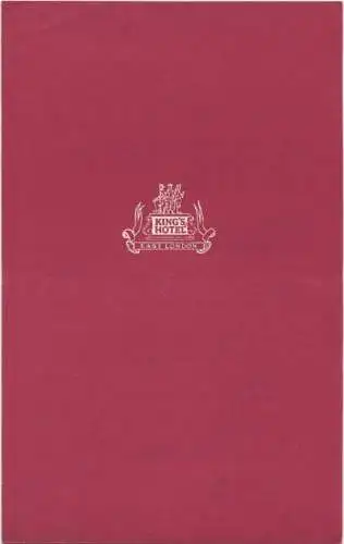 Speisekarte 1963 - King's Hotel East London