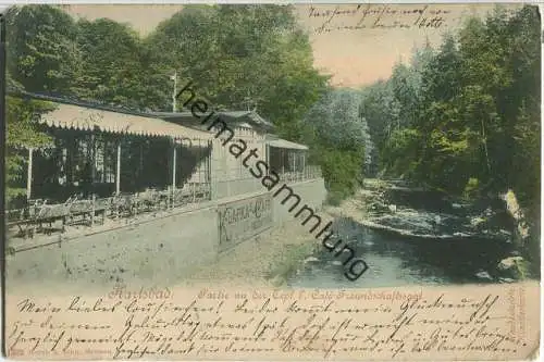 Karlsbad - Partie an der Tepl bei Café Freundschaftssaal - Verlag Brück & Sohn Meissen