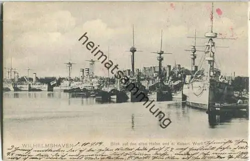 Wilhelmshaven - Blick auf den Hafen und die Kaiserliche Werft - Verlag Reinicke & Rubin Magdeburg