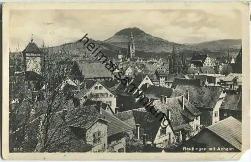 Reutlingen mit Achalm - Foto-Ansichtskarte - Verlag W. Kleinfeldt Tübingen