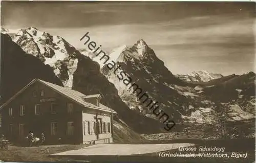 Grosse Scheidegg - Hotel Grosse Scheidegg - Grindelwald Wetterhorn und Eiger - Foto-AK 20er Jahre - Kunstverlag Schild-B