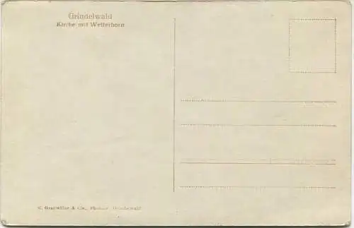 Grindelwald - Kirche mit Wetterhorn - Verlag C. Grauwiller & Cie. Grindelwald 20er Jahre
