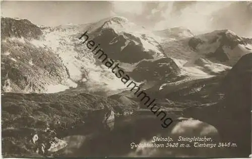 Steinalp - Steingletscher - Gwächtenhorn und Tierberge - Kunstverlag E. Goetz Luzern 20er Jahre