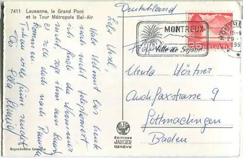 Lausanne - Le Grand Pont - Foto-Ansichtskarte - Edition Jaeger Geneve