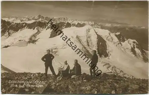 Sustenhorngipfel - Blick auf Berneralpen - Kunstverlag E. Goetz Luzern 20er Jahre