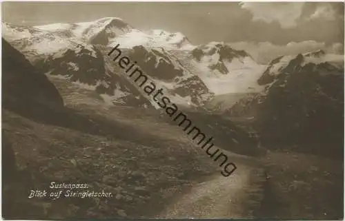 Sustenpass - Blick auf Steingletscher - Kunstverlag E. Goetz Luzern 20er Jahre