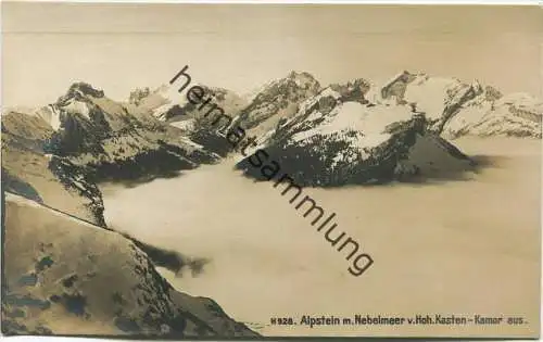Alpstein mit Nebelmeer vom Hohen Kasten Kamor aus - 20er Jahre