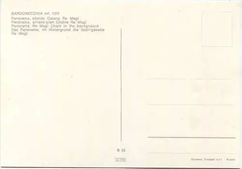 Bardonecchia - Panorama sfondo Catena Re Magi - AK Grossformat - Ediz. Giovanni Trimboli Milano