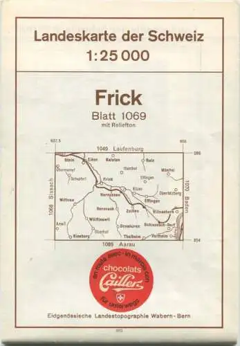 Landeskarte der Schweiz 1:25'000 - Frick Blatt 1069 - Topographische Karte - Eidgenössische Landestopographie Wabern-Ber