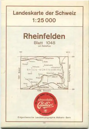 Landeskarte der Schweiz 1:25'000 - Rheinfelden Blatt 1048 - Topographische Karte - Eidgenössische Landestopographie Wabe