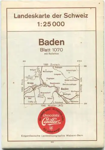 Landeskarte der Schweiz 1:25'000 - Baden Blatt 1070 - Topographische Karte - Eidgenössische Landestopographie Wabern-Ber