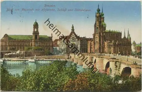 Dresden - Blick auf Hofkirche Schloss und Ständehaus gel. 1931