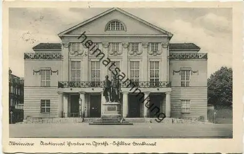 Weimar - National Theater - Verlag Papierhandlung Wiedemann Weimar gel. 1938