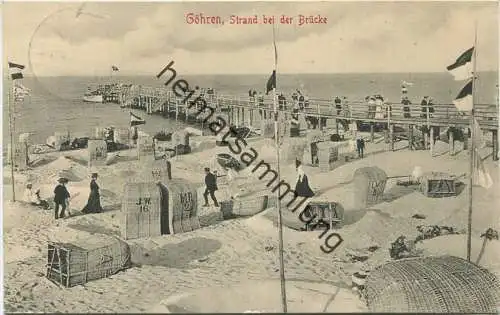 Göhren - Strand bei der Brücke - Verlag Stengel & Co. Dresden 1905 gel. 1907