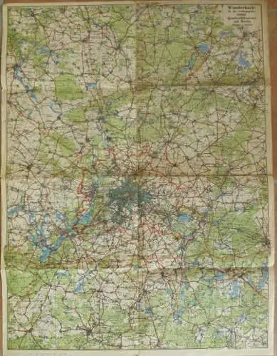 Wanderkarte für das Ausflugsgebiet 10'000 Quadratkilometer um Berlin - 1:200'000 46cm x 60cm