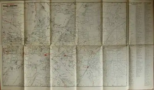 Pharus-Plan - Potsdam und Babelsberg Stand von 1938 - 1:17'000 zweifarbig mit Strassenverzeichnis - Verlag der Potsdamer