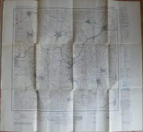 Naumburg 4721 - Topographische Karte 1:25'000 - Mehrfarbig herausgegeben vom Hessischen Landesvermessungsamt 1957 - 60cm