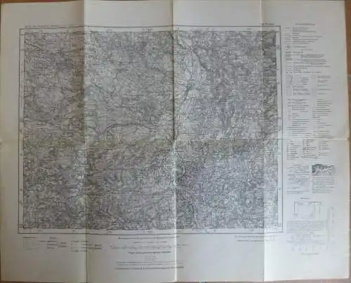Weiden 551 - Karte des Deutschen Reiches 1:100'000 - 50cm x 50cm - Herausgegeben vom Bayrischen Landesvermessungsamt Mün