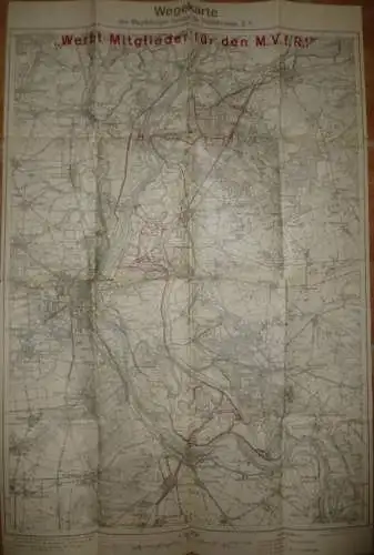 Wegekarte des Magdeburger Vereins für Radfahrwege e. V. 1926 - Sonderkarte 1:50'000 54cm x 80cm