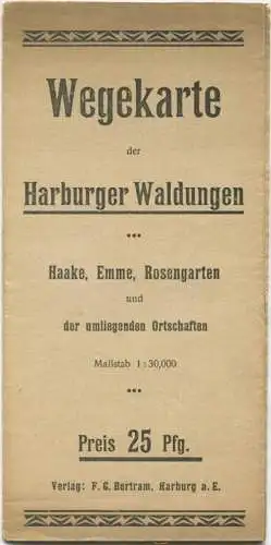 Wegekarte der Harburger Waldungen - Haake Emme Rosengarten und der umliegenden Ortschaften - 38cm x 40cm 1:30'000 Verlag