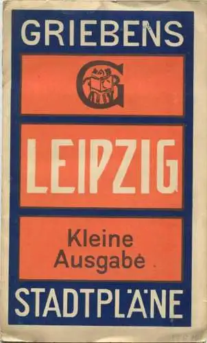 Griebens Stadtpläne Leipzig 1926 - kleine Ausgabe 46cm x 60cm 1:12´500 - handschriftliche Einträge der Straßenbahnen