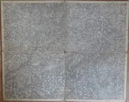 Waldbröl - Topographische Karte mit leinenverstärkten Falzen 30cm x 37cm