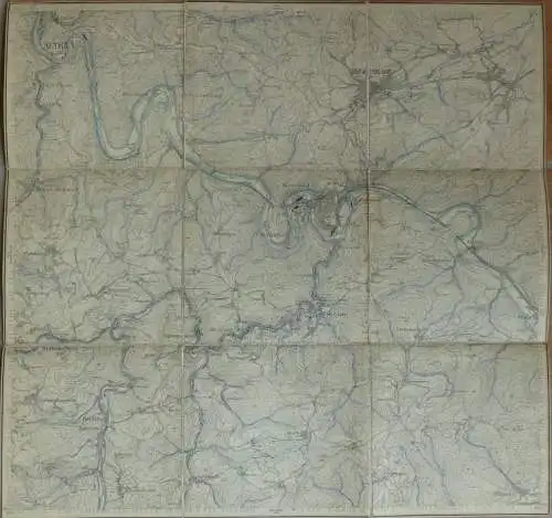 Altena Lennetal - 45cm x 50cm - Topographische Karte mit leinenverstärkten Falzen