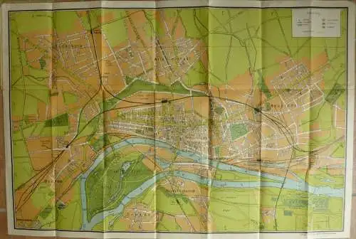 Plan von Magdeburg 1927 - 47cm x 70cm - Herausgeber Robert Wunder Braunschweig