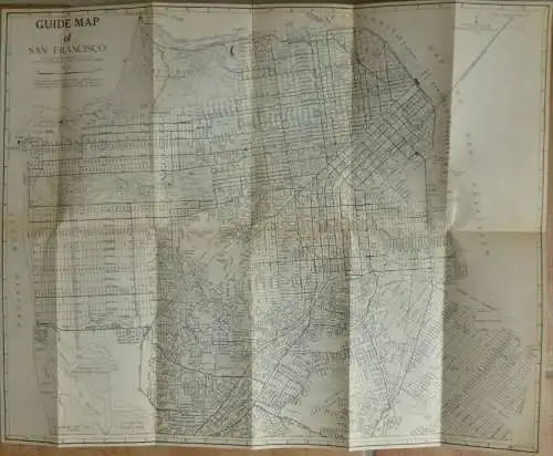 San Francisco - Pocket Map - Streets - Street Numbers - Street Car Lines - Bus Routes - Bridge Approaches - 43cm x 34cm