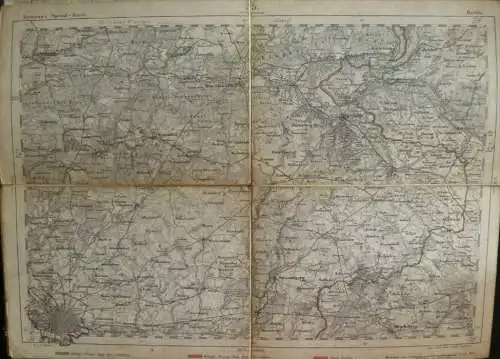 Berlin - Topographische Karte 75 - 26cm x 36cm - Reymann 's Special-Karte - Gez. F. Handtke - Gest. von Heinr. Brose Sch