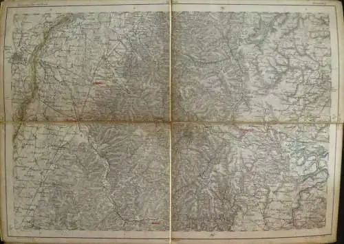Strassburg - Topographische Karte 254 - 26cm x 36cm - Reymann 's Special-Karte - Entwurf und gezeichnet F. Handtke - Sit