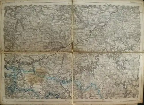 Tübingen - Topographische Karte 255 - 26cm x 36cm - Reymann 's Special-Karte - Entwurf und gezeichnet F. Handtke - Situa