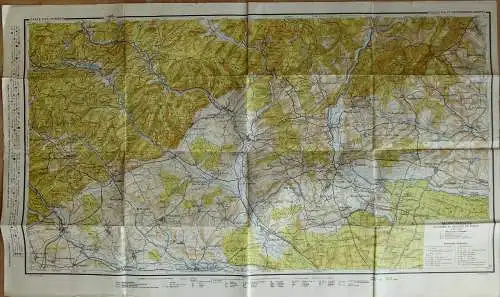 Carte de Vosges 1933 - Feuille VI & VII Niederbronn-Woerth - 43cm x72cm