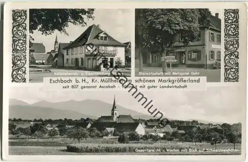 79428 Eschbach bei Heitersheim - Kolonialwarenhandlung Kisling - Bierwirtschaft mit Metzgerei Gehr - Gesamtansicht
