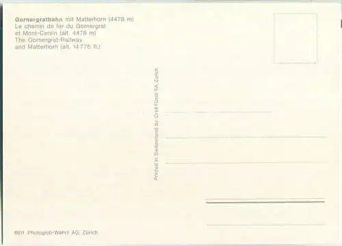 Gornergratbahn - Matterhorn - Ansichtskarte Großformat