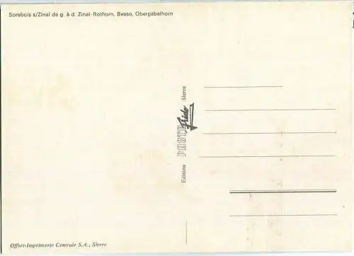 Sorebois sur Zinal - Zinal-Rothorn - Ansichtskarte Großformat