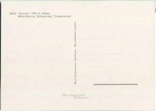 Vercorin - Mont Bonvin - Wildstrubel- Trubelnstock - Ansichtskarte Großformat