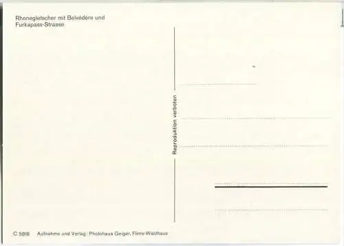 Rhonegletscher - Belvedere - Foto-Ansichtskarte
