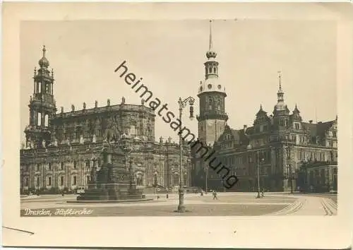 Dresden - Hofkirche - Foto-AK Grossformat - Verlag Jacob Bauer Radebeul gel. 1958