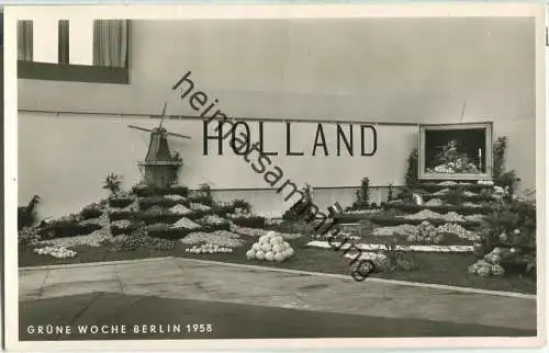 Berlin - Grüne Woche 1958 - Holland - Foto-Ansichtskarte