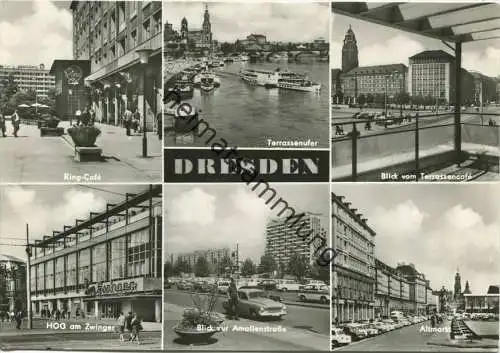 Dresden - Ring-Cafe - Terrassenufer - HOG - Altmarkt - Foto- AK Grossformat - Verlag Dick-Foto Erlbach