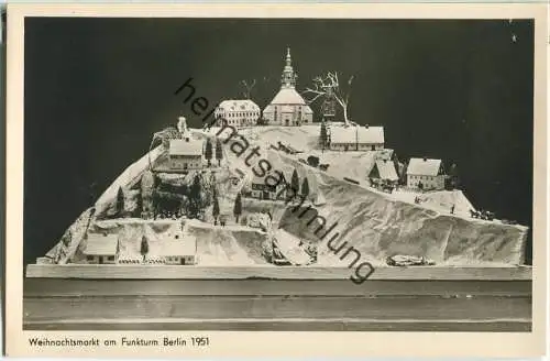 Berlin - Weihnachtsmarkt am Funkturm 1951 - Foto-Ansichtskarte