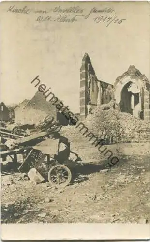 Ovillers la Boisselle bei Albert - Kirche - l' eglise - Foto-AK - Feldpost gel. 1916
