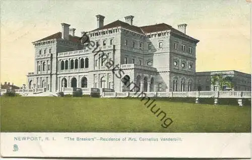 Newport R. I. -The Breakers - Residence of Mrs Cornelius Vanderbuilt - Publisher Raphael Tuck & Sons
