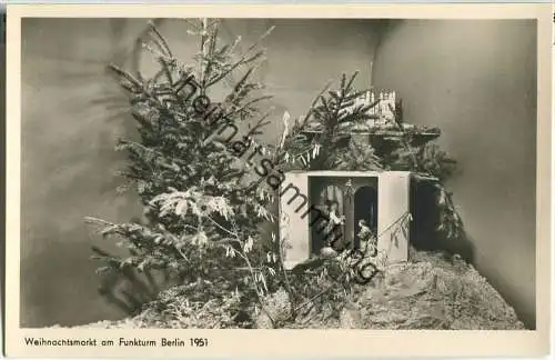 Berlin - Weihnachtsmarkt am Funkturm 1951 - Foto-Ansichtskarte