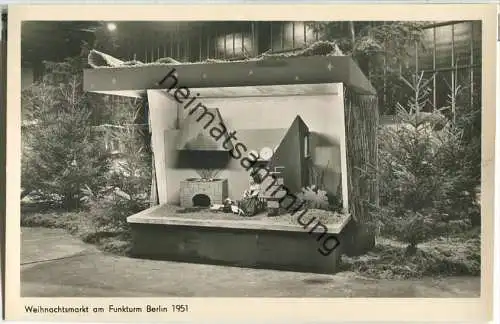 Berlin - Weihnachtsmarkt am Funkturm 1951 - Foto-Ansichtskarte